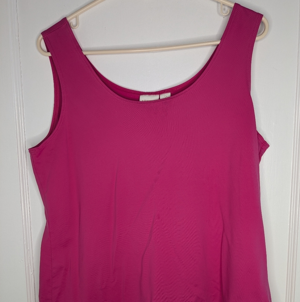 Chicos Size 2 Large Pink Sleeveless Size Tank Top Blouse Good Used